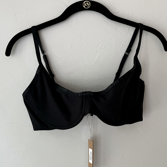 🖤SKIMS COTTON LOGO UNDERWIRE DEMI BRA IN SOOT 32A 32C 34B 34C 34DDD 36D - Picture 4 of 6